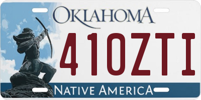 OK license plate 410ZTI