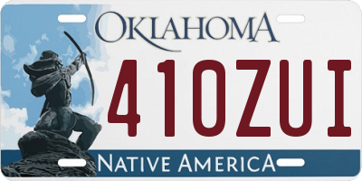 OK license plate 410ZUI