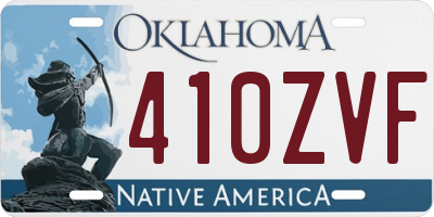 OK license plate 410ZVF