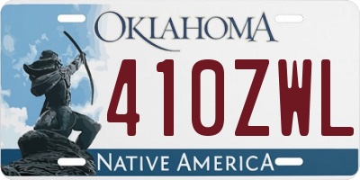 OK license plate 410ZWL