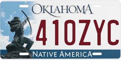 OK license plate 410ZYC