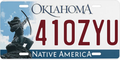 OK license plate 410ZYU