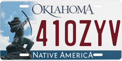 OK license plate 410ZYV