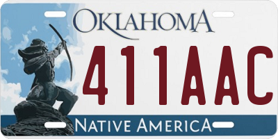 OK license plate 411AAC