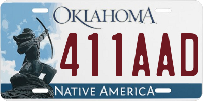 OK license plate 411AAD