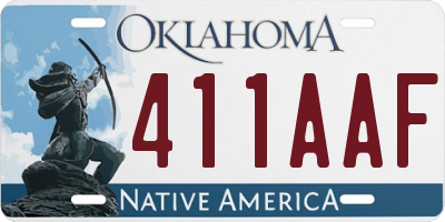 OK license plate 411AAF