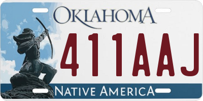 OK license plate 411AAJ