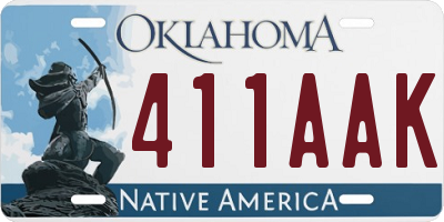 OK license plate 411AAK