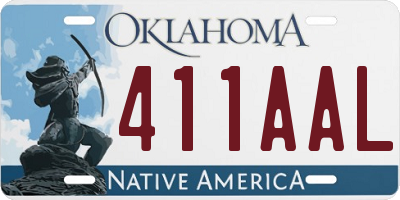 OK license plate 411AAL