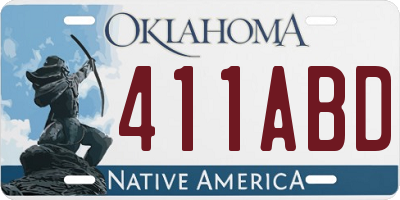 OK license plate 411ABD