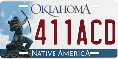 OK license plate 411ACD