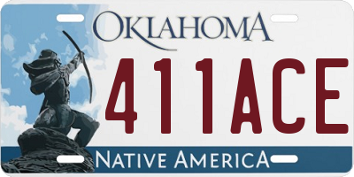 OK license plate 411ACE