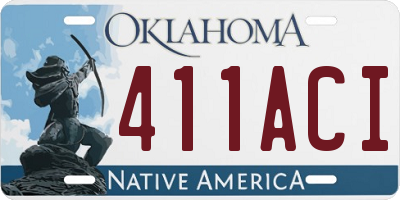 OK license plate 411ACI