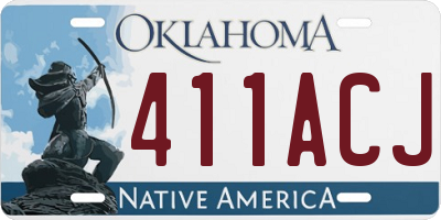 OK license plate 411ACJ
