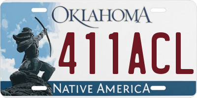 OK license plate 411ACL