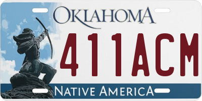OK license plate 411ACM