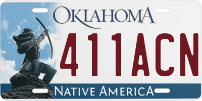 OK license plate 411ACN