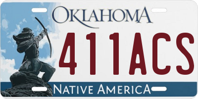 OK license plate 411ACS