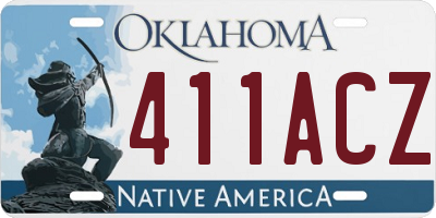 OK license plate 411ACZ
