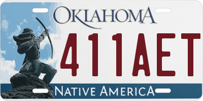 OK license plate 411AET