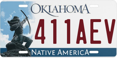 OK license plate 411AEV