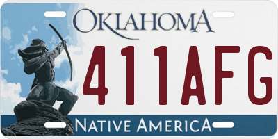 OK license plate 411AFG