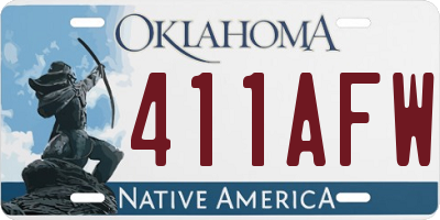 OK license plate 411AFW