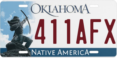 OK license plate 411AFX