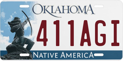 OK license plate 411AGI
