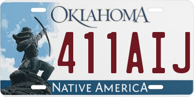 OK license plate 411AIJ