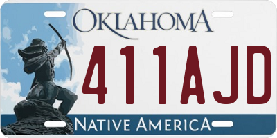 OK license plate 411AJD