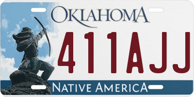 OK license plate 411AJJ