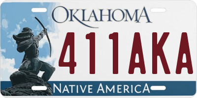 OK license plate 411AKA