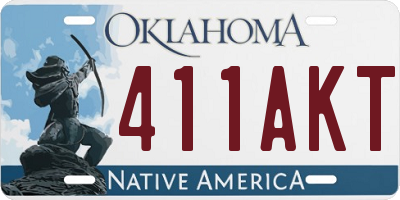 OK license plate 411AKT