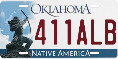 OK license plate 411ALB