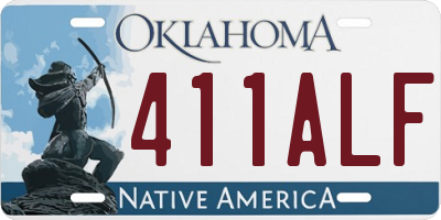 OK license plate 411ALF