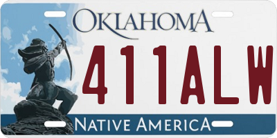 OK license plate 411ALW