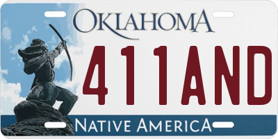 OK license plate 411AND