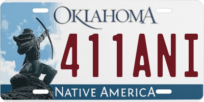 OK license plate 411ANI