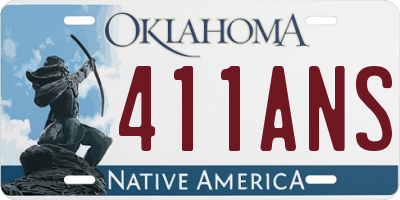 OK license plate 411ANS