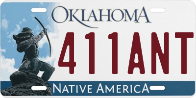 OK license plate 411ANT