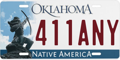 OK license plate 411ANY