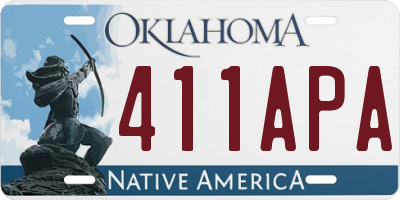 OK license plate 411APA