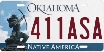 OK license plate 411ASA