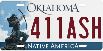OK license plate 411ASH