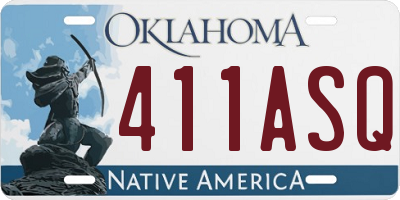 OK license plate 411ASQ