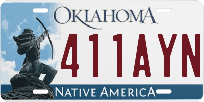 OK license plate 411AYN