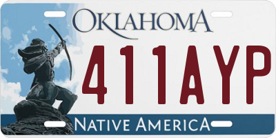 OK license plate 411AYP