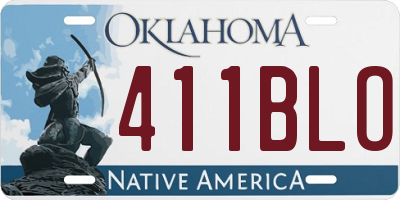 OK license plate 411BLO