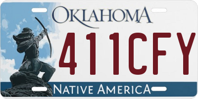 OK license plate 411CFY